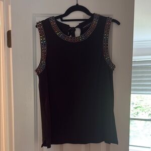 Generation Love Black Embellished Sleeveless Tank Top